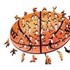 203 Pieces Irregular Basketball Shape Puzzle Wooden Toys Wooden Jigsaw