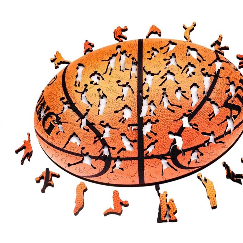 203 Pieces Irregular Basketball Shape Puzzle Wooden Toys Wooden Jigsaw