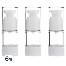 27 Living Vacuum Travel Portable Dispensing Lotion Pumping Container 30ml, 6 pcs., White + Transparent / 27리빙 진공 여행 휴대용 소분 로션 펌핑용기 30ml, 6개, 화이트 + 투명