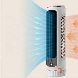 MEOXPAZ 1Set Tower Fan Bladeless Fan Bedroom Ultra-Quiet Dormitory Desk Floor Electric Fan Standing Fan White