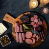 Charmont Large Round Charcuterie Board with Handle Acacia Wood Cheese