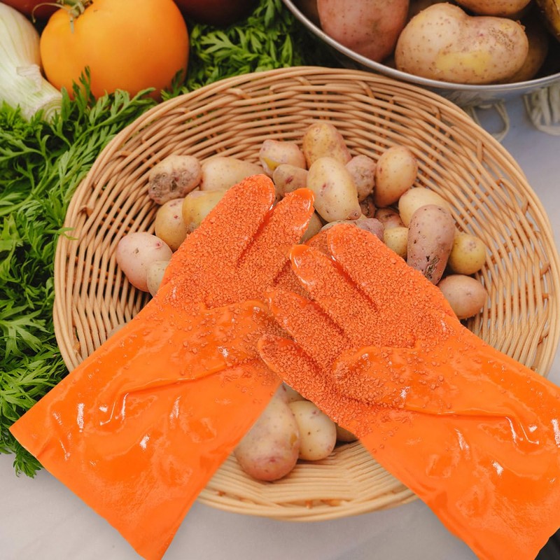 Uonlytech 1 Pair Peeling Potatoes Gloves Waterproof Vegetable Peel Glove