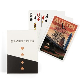 Austin, Texas, Bats and Congress Avenue Bridge (52 Playing Cards, Poker Size Card Deck with Jokers)