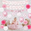 Pink baby shower decorations for Girl Coquette Pink Bow Baby