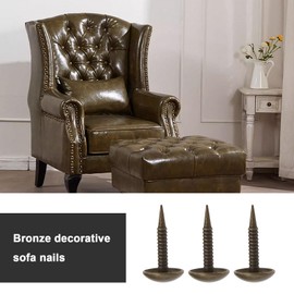EMSea Pack of 100 Upholstery Nails Antique Round Head Nails 8 x 15 mm Upholstery Nails for Sofas Beds Furniture Cork Panels DIY Project, Bronze
