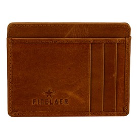 Finelaer Slim Minimalist Front Pocket RFID Blocking Leather Wallets for Men Women