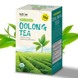 Fusion Select Organic Oolong Tea Bags - Smooth, Mildly Sweet Flavor – Healthy, Relaxing, Fresh Herbal Drink - Instant, Just Steep In Hot Water - 100 Packets of Individual Tea Bags Per Box