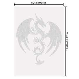 SUPERDANT Dragon Rhinestone Transfer Iron-On Animal Bling Glass Rhinestone Sticker DIY Crystal Hotfix Transfer Sticker Crystal for T Shirt Clothing Hoodies Art Crafts Decor Hotfix Rhinestone