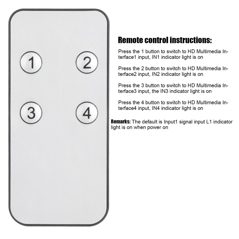 4K HD Multimedia Interface Selector 6Gbps 2.0V 4 In 1