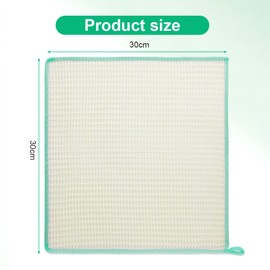 HOTUT Kitchen Towels, Set of 6 Tea Towels, Waffle Towels, Microfibre Tea Towels, Soft and Super Absorbent Cleaning Cloths for Windows and Mirrors, 30 x 30 cm