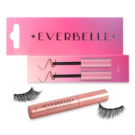 Everbelle Delineador Magnético de Larga Duración - Paquete 2 Líquidos Negro Mate. Para Pestañas Postizas Magnéticas A Prueba de Agua (8ML c/u).