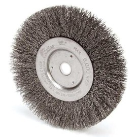 Weiler 01075 6" Narrow Face Crimped Wire Wheel, .014" Steel Fill, 5/8"-1/2" Arbor Hole, Made in the USA