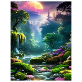 Sun Moon Diamond Art Kits for Adults-5D Diamond Painting Kits Art for Adults, Diamond Painting,Diamond Art Natural,Gem Art Kits for Home Wall Decor (12x16inch)