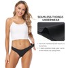 Wealurre Women's Microfiber Low Rise No Show Thong Pantie(Black,M)