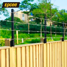 Epcee Fence Post Extender, 23.5" Fence Barbed Wire Extend Arm，for Outdoor Fences to Increase Height, Protect Privacy and Pets Jumping Off (4, 23.5in)