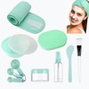 Plastic Facial Mask Mixing Bowl with Stirring Spatula (Green)