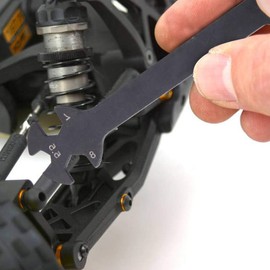 Dilwe Mini Key for M3, M4, M5, M5.5, M7, M8 Nuts, Remote Control Model Toy Tool, Multifunctional Metal Key for RC Car