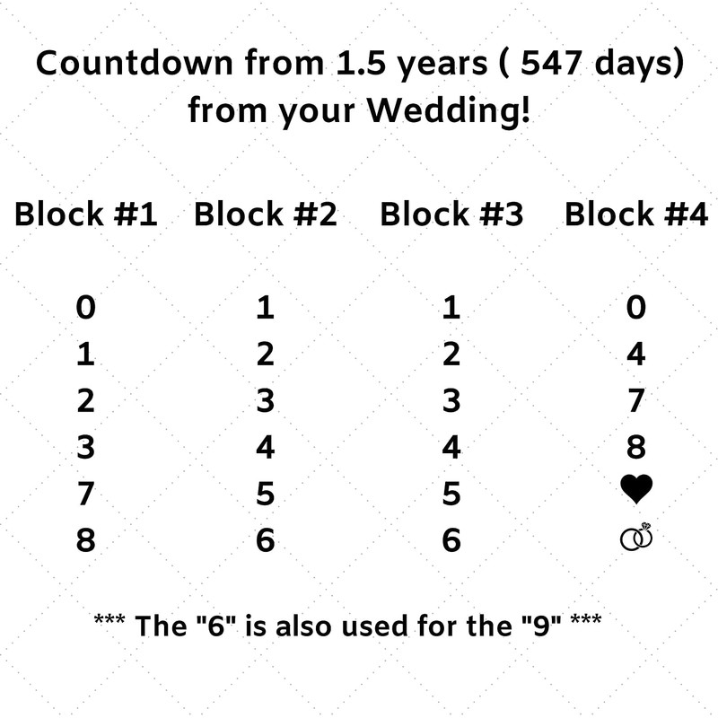Wedding Countdown Sign - Countdown Calendar Wedding Plaque - Cute