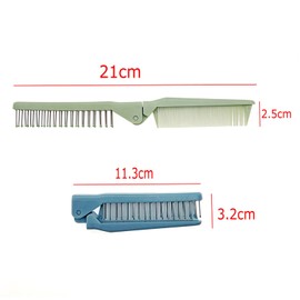 JZK 3 x Foldable Hair Brushes Comb, Massage Head Brush and Fine Tooth Comb, Compact Pocket Travel Hair Brush for Women and Girls
