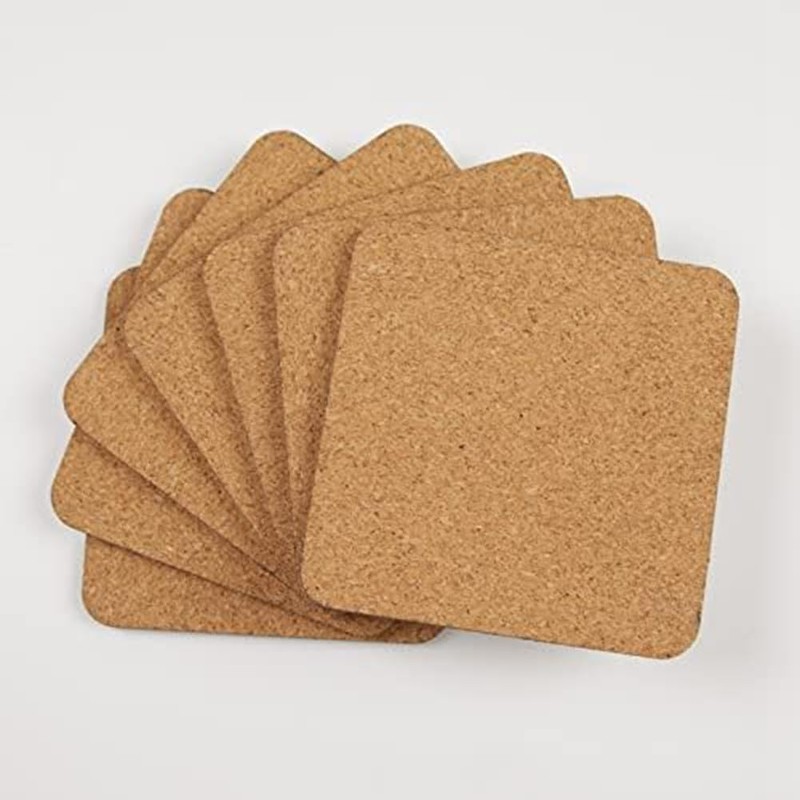 Grnlucja 12 Pcs Sublimation Square Coaster Blank MDF Cork Coasters