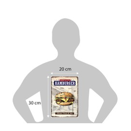 DODINO 20 x 30 cm Retro Tin Signs Hamburger Retro Decoration for the Barbecue Area BBQ Grill Sign Vintage Decoration