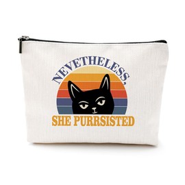 VICBOU Cat Gifts for Women Cat Mom Gifts Cute Cat Makeup Bag Funny Cat Stuff Cat Accessories Cat Lover Gifts for Women Girls Friends Cat Lady Mama Friendship Christmas Birthday Cosmetic Bag