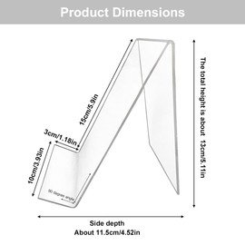 Clear Acrylic Book Stand, Acrylic Table Stand, Slanted Book Holder Table, Acrylic Tablet Holder Bookends, Transparent Acrylic Bookcase, Book Stand Acrylic Brochure Stand, Pack of 2