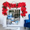 KAHEIGN Christmas Poinsettia Garland, 200CM Artificial Poinsettia Garland Flexible Greenery