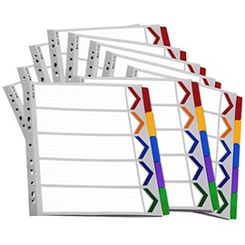 Rexel Mylar A4+ Extra Wide Divider - White/Multicolour (Pack of 10)
