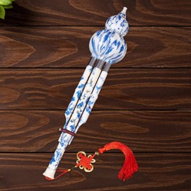 Gourd Hlute Chinese Hulusi Flute with Chinese Knot Hulusi Flute Instrument Traditional for Stage Show Teachers Child, Multicolor C Key