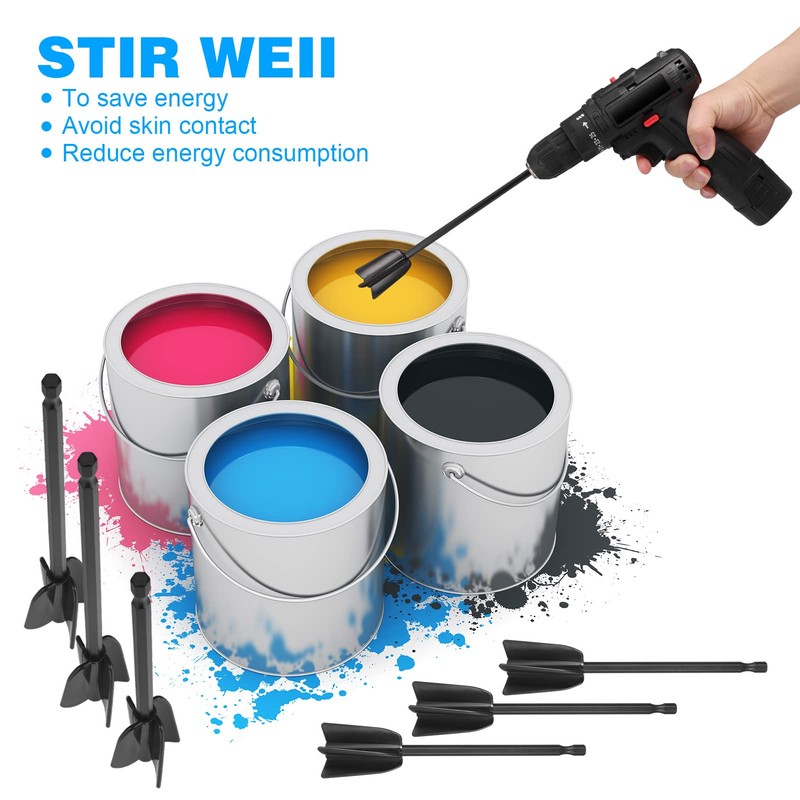 Zocipro 6Pcs Drill Mixer Attachment, Reusable Epoxy Mixer Attachment for