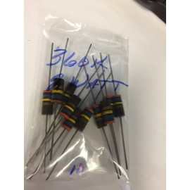 360K 2 WATT CARBON COMPOSITION RESISTORS 5% TOL NOS