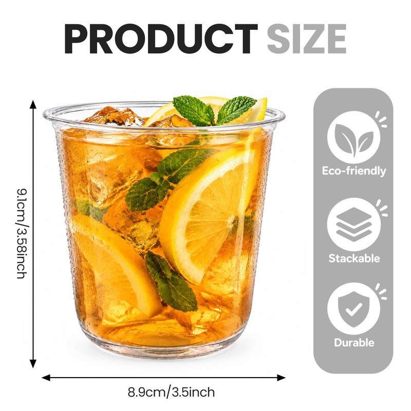 50 Pack 12oz Clear Disposable Stemless Wine Glasses