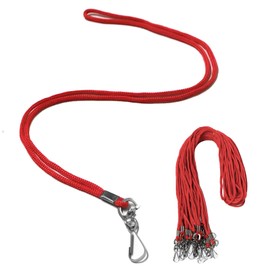 BAITEER 120 Pcs Red Lanyards Premium Bulk Lanyards Round 36" with Swivel J Hook for ID Name Badge Holder, VIP, School, Kids, Coach, Conference, Festival and Hang Keys