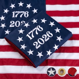 FLAGWIN 250 Anniversary USA Flag 1776 2026 Betsy Ross Flag 3x5 Feet Heavy Duty Outdoor 13 Star Colonies US Flags Embroidered Stars 250th Commemorative for Outside with 2 Brass Grommets