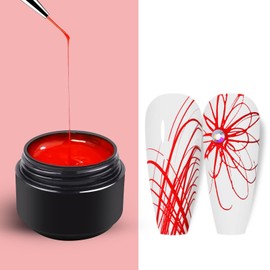 Yimart 6 Colors Spider Gel,Matrices Spider Gel,Nail Designs Gel Paint Wire Drawing Gel Polish for Line;5ml Spider Drawing Gel Nail Polish Wire Painting UV Gel Nail Supplies (Red, 5 ml)