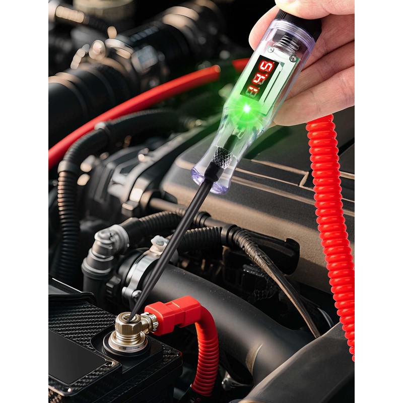 JASTIND 5-120V Digital Automotive Test Light with LED Voltage Display,