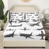 Kids Airplane Sheet Set Twin Size Flight Bed Sheets Set