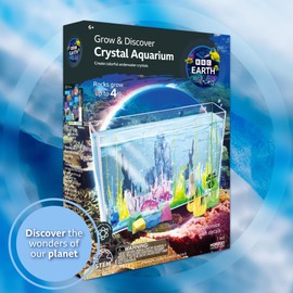 BBC Earth Grow & Discover Crystal Aquarium, Grow Colorful Cave-Like Crystal Formations Inside Reusable Tank, Magic Rocks, STEM Toys, Unique Crystal Growing kit, Science Experiments for Kids 6-8