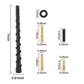 Erato Antenna 7 Inch Compatible with 1999-2025 Chevy Silverado GMC Sierra 1500 2500 3500 Truck Pickup Direct Replacement Antenna Rod for Enhanced AM/FM Reception