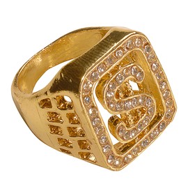W WIDMANN MILANO Party Fashion 2112P - Strass $ Ring, Schmuck, Dollar-Ring, Motto-Party, Karneval