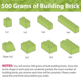 Carlerait Bulk Green Building Bricks, Classic Building Blocks Compatible with All Major Brands