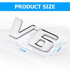 JNNJ 2 pieces 3D emblem badge, badge car sticker decal, metal motor display, car sticker, emblem badge, car sticker, tuning metal (V6)