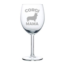 Wine Glass Goblet Corgi Mama (10 oz)