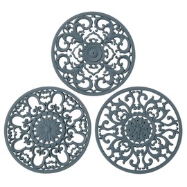 Tapete de Silicona Extra Grueso para Platos Calientes, ollas y sartenes Calientes, Soporte para ollas, Almohadilla Caliente para portect tu Mesa y encimera, decoración y Accesorios de Cocina, Gris