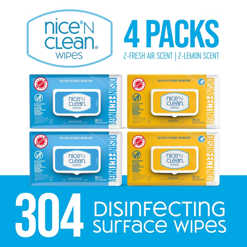 Nice 'N Clean Disinfecting Surface Wipes 304ct | Cleans &