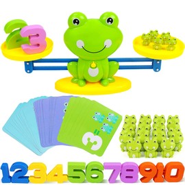 CozyBomB™ Juego de mesa de equilibrio de jardín de infancia para educación en casa, actividades preescolares, tallo de aprendizaje de matemáticas, Montessori, juguetes geniales educativos con tarjetas