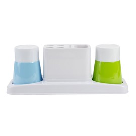 Eslite Bathroom Toothbrush Toothpaste Stand Organizer Plastic Storage Rack Set