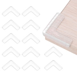 uxcell Corner Protectors, 12 Pcs Table Corner Protectors, Furniture Corner Guard and Edges Safety Bumpers for Table Edges and Sharp Corners (Clear)
