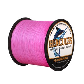 Hercules Super Strong 1000M 1094 Yards Braided Fishing Line 20 LB Test for Saltwater Freshwater PE Braid Fish Lines 4 Strands - Pink, 20LB (9.1KG), 0.20MM